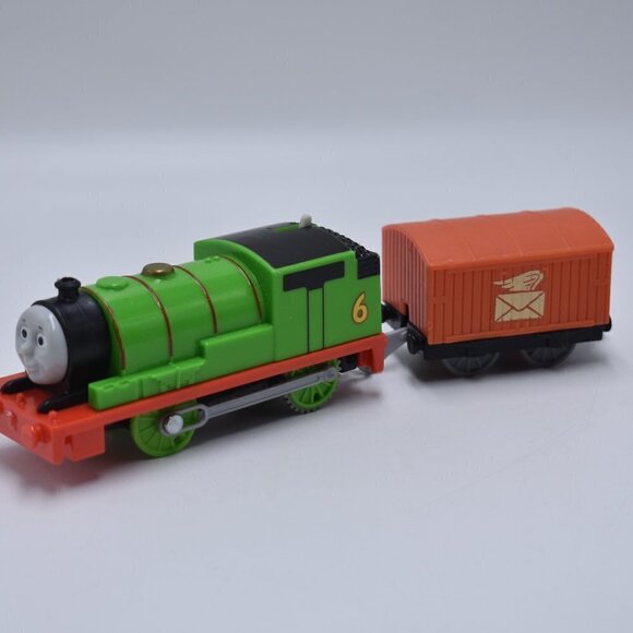 Thomas & Friends Track master Motorized Percy 6 Green Train w/ Mail Post Cargo - Picture 1 of 7